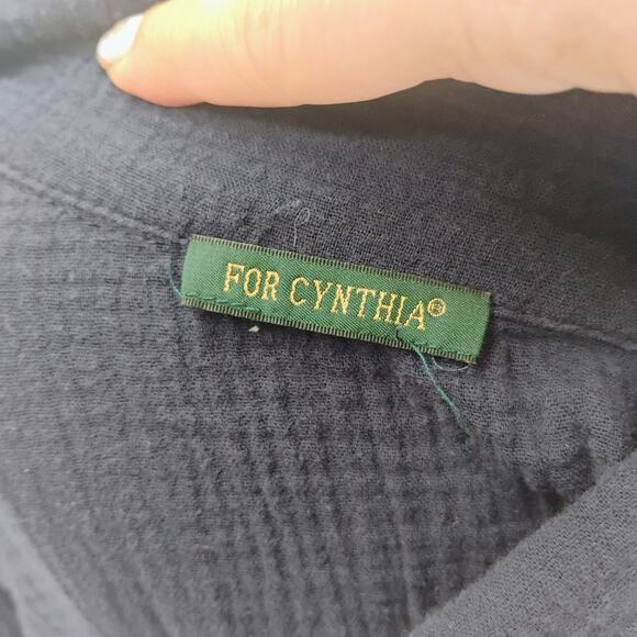 For Cynthia Linen Blend Dress Tunic Button Up Pockets Lagenlook Size Medium - Picture 12 of 12